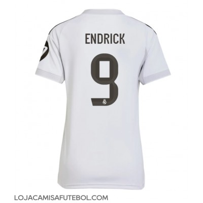 Camisa de Futebol Real Madrid Endrick #9 Equipamento Principal Mulheres 2025-26 Manga Curta Camisa de Futebol Real Madrid Endrick #9 Equipamento Principal Mulheres 2025-26 Manga Curta